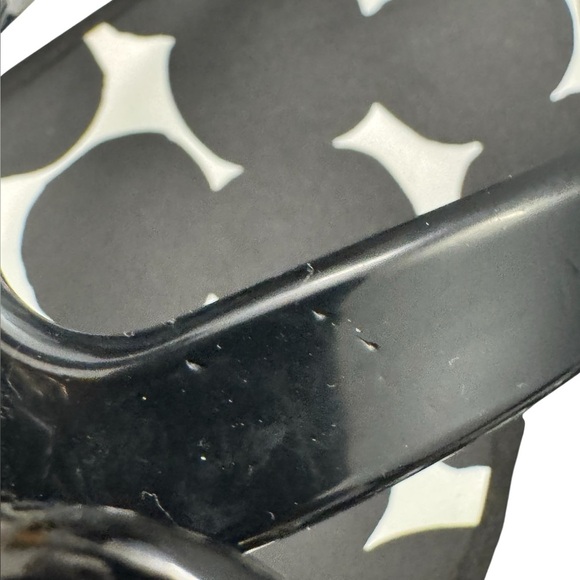 Kate Spade Black and White Polka Dot Wedge Sandals Flip Flops Thong size 7 - Picture 8 of 12